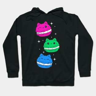 Polysexual Pride Flag Month Cute Cat Kawaii Macaron Hoodie